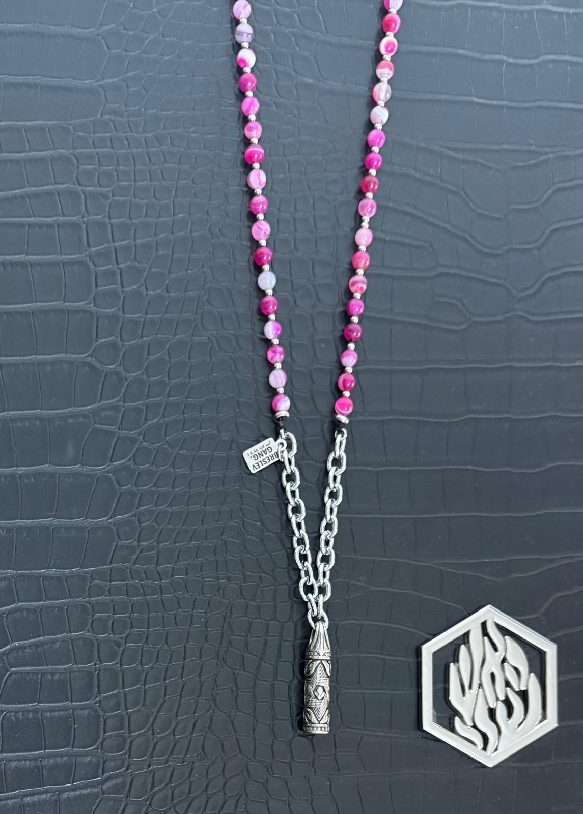 Mezuzah with Pink Pearls