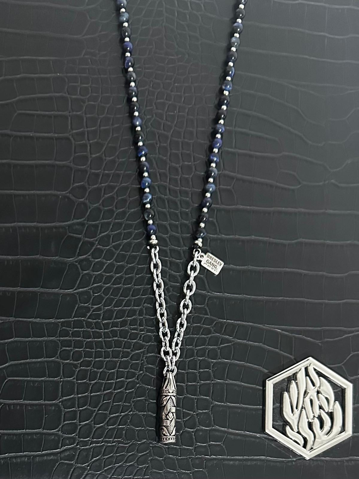 Mezuzah with blue pearls