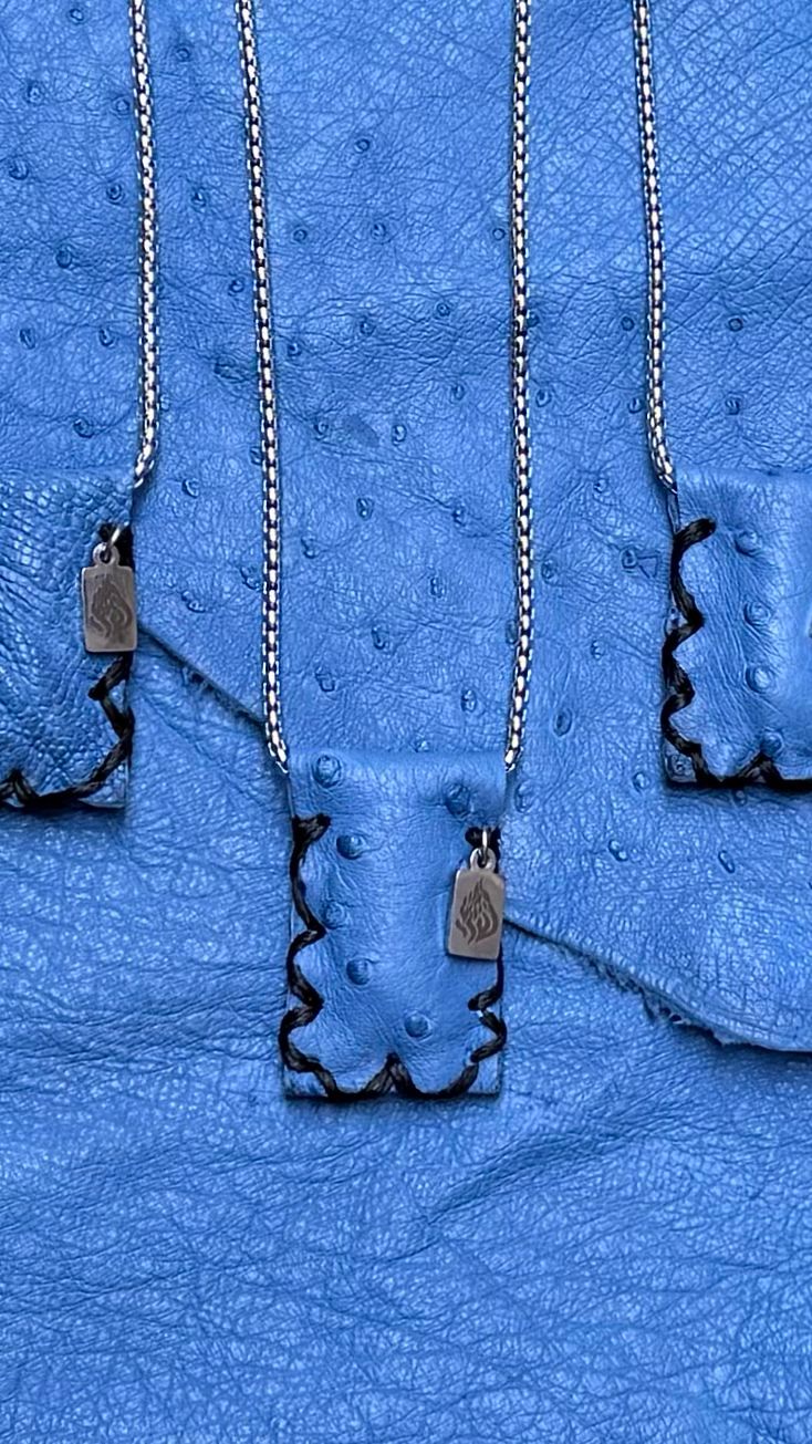 Petek Blue Tehelet Ostrich