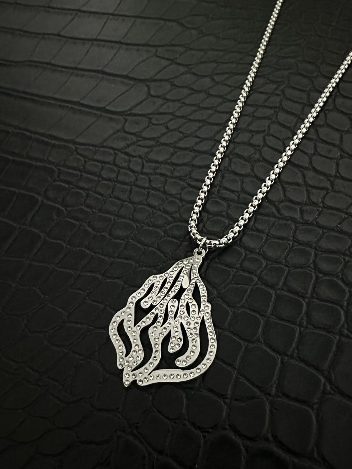 Silver-colored diamond flame