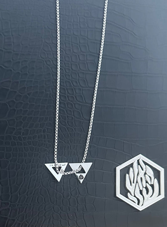 Double triangle maguen couleur argent