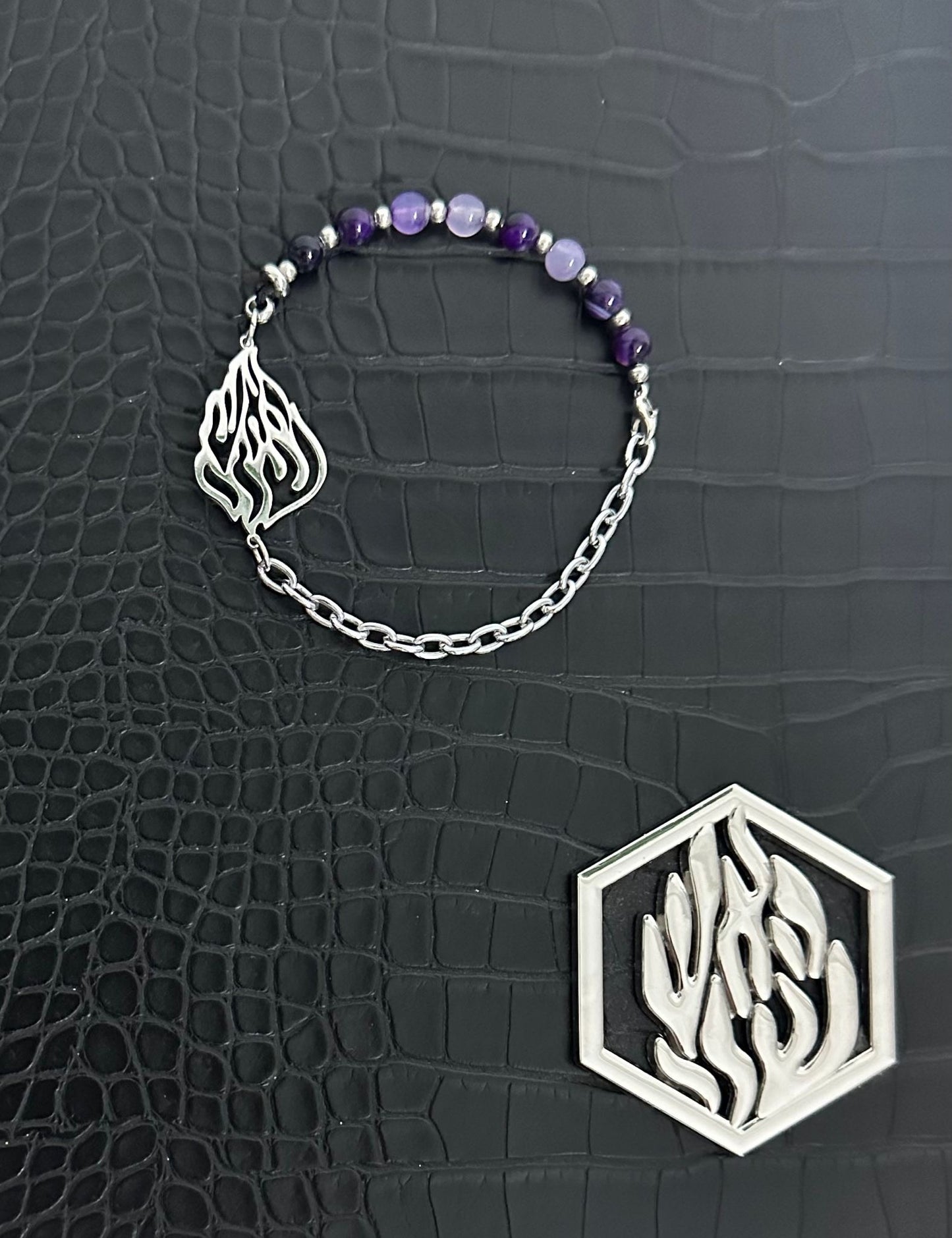 Bracelet flamme violet