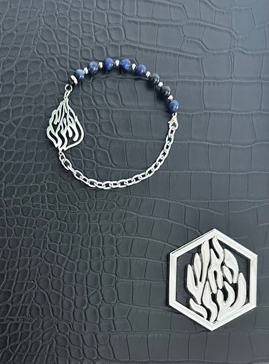 Bracelet flamme bleu nuit