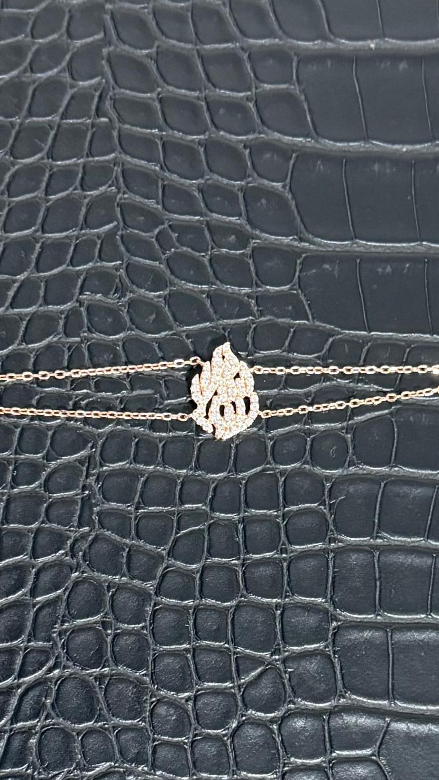 Double diamond flame bracelet, rose gold.