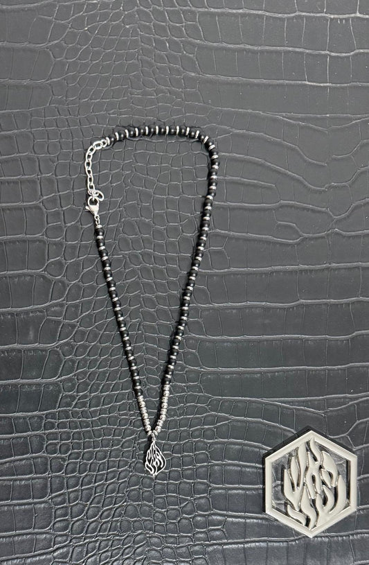 FLAME DUO : COLLIER / BRACELET Black & silver
