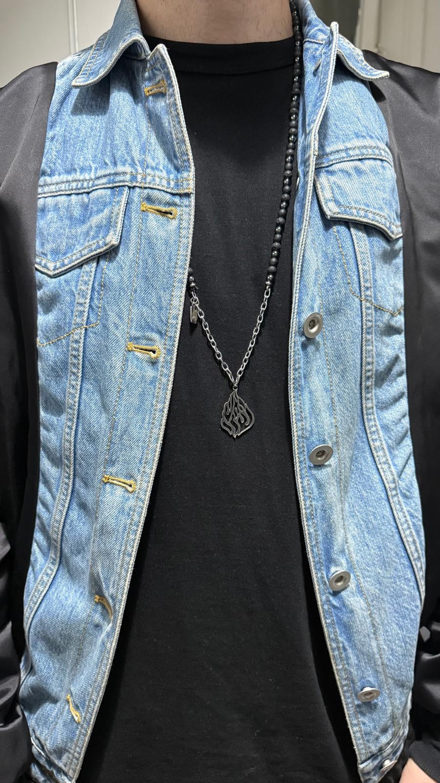 Necklace Fire Pearl Black