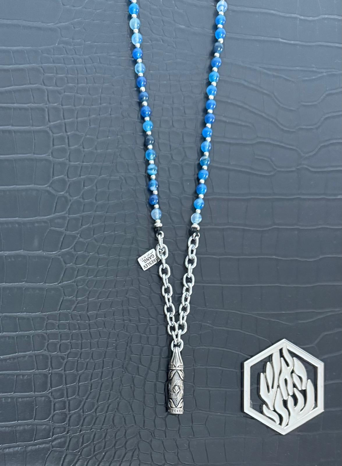 Mezuzah with Blue Ocean Pearls