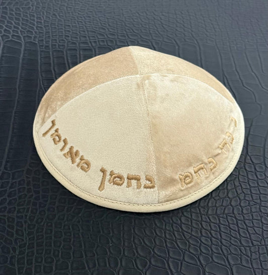 Kippot beige velour na nah