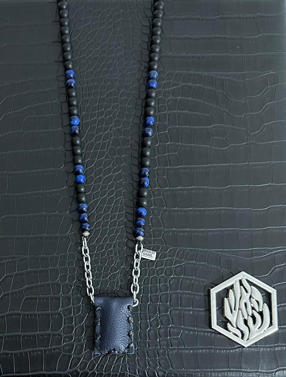 Petek Navy Blue Breslev necklace jewish